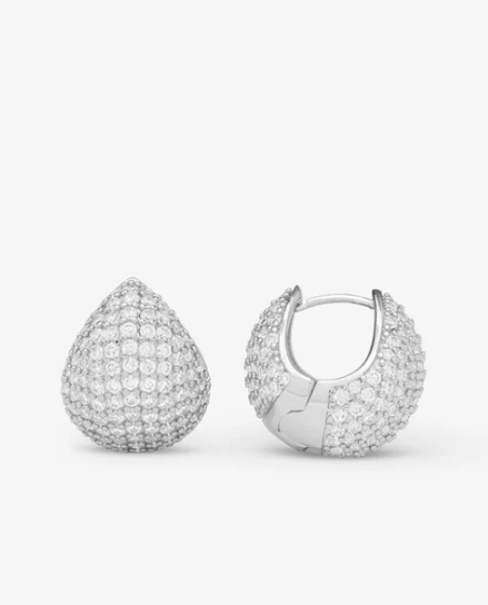 Norah Pave Earrings Silver