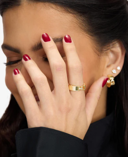 Ashley Smooth Lock Ring Gold