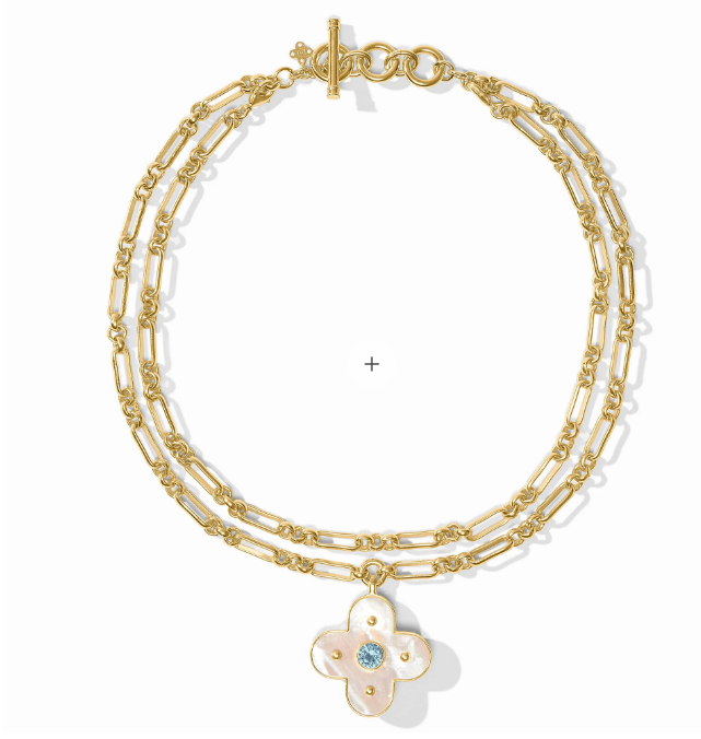 Colette Statement Necklace - Calcedony Blue