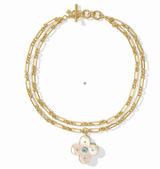 Colette Statement Necklace - Calcedony Blue