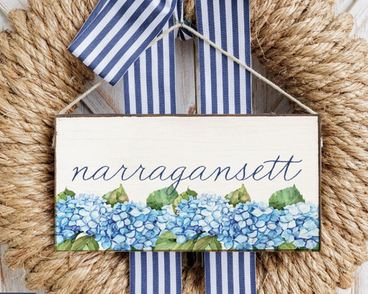 Narragansett Hydrangea Bloom Twine Sign