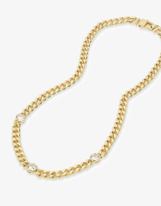 Julian Triple Diamond Cuban Chain Necklace 16"