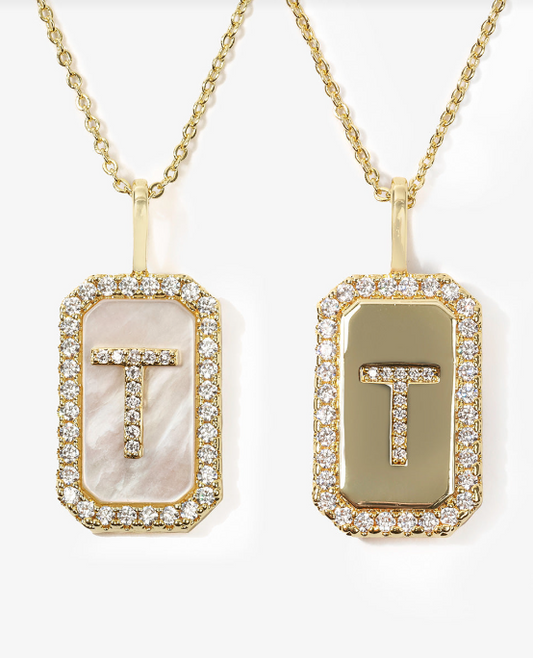 Love Letters Double-Sided Necklace Gold T