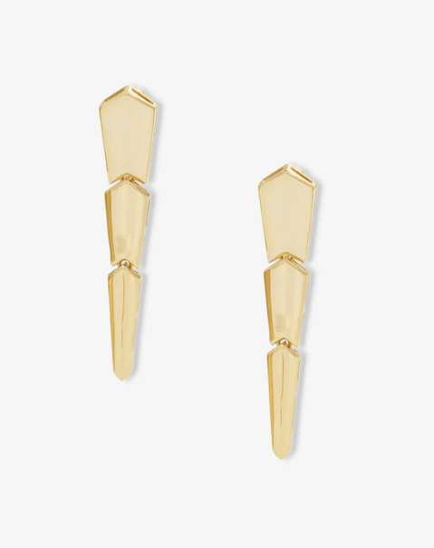 XL Serpent Drop Earrings Gold