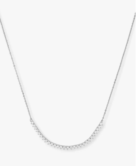 Baby Not Your Basic Tennis Chain Necklace Silver