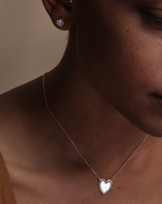 You Have My Heart Pave Necklace Gold