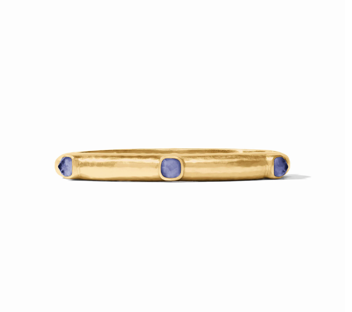 Catalina Stone Hinge Bangle Iridescent Tanzanite Blue