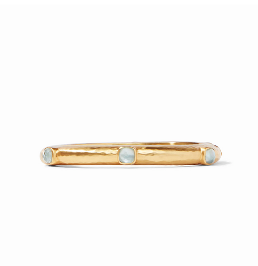 Catalina Stone Hinge Bangle Iridescent Aquamarine Blue