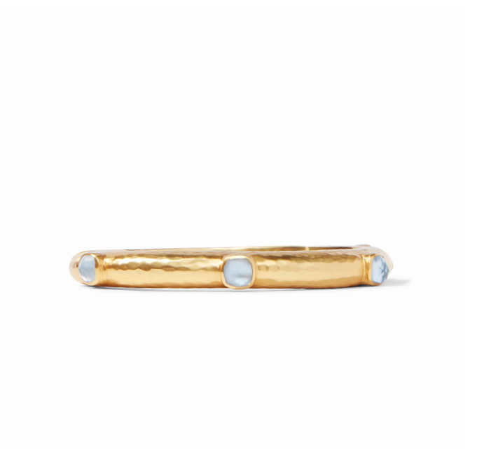 Catalina Stone Hinge Bangle Iridescent Chalcedony Blue