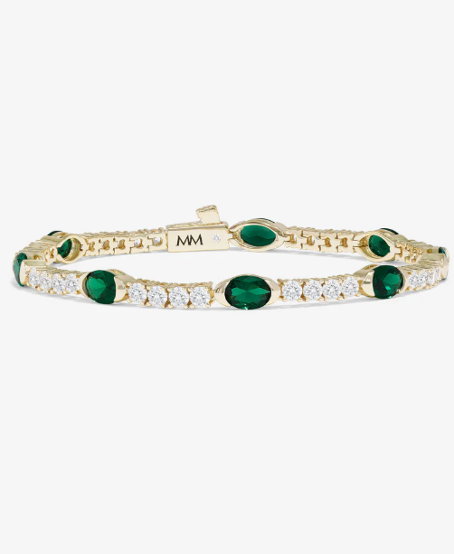 The Maven Tennis Bracelet - Emerald Gold