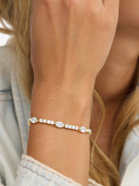 The Maven Tennis Bracelet - Diamond Gold