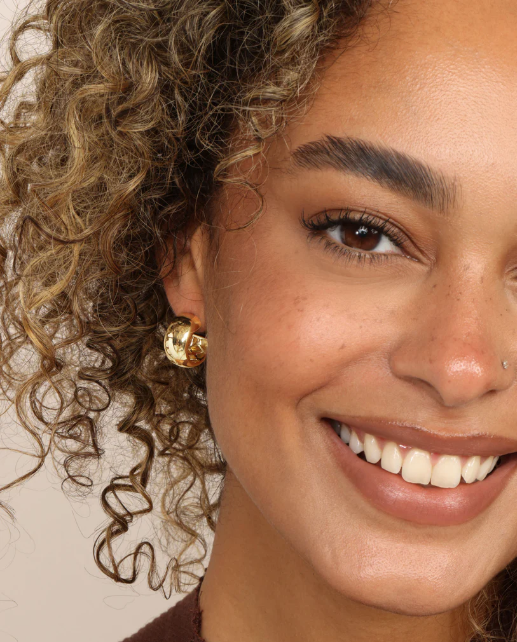 She's So Smooth Baby Hoops Earrings Gold
