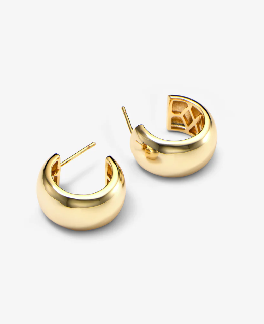 She's So Smooth Baby Hoops Earrings Gold