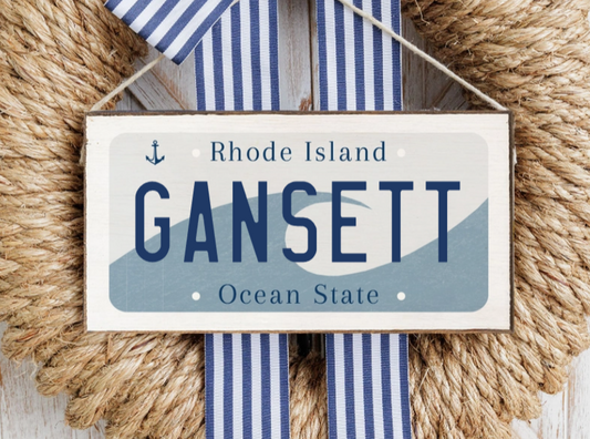 GANSETT License Plate Twine Sign
