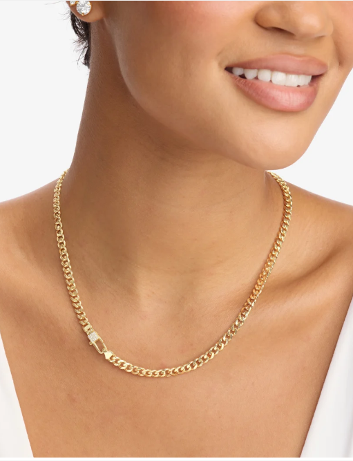 Julian Pavé Lock Necklace 5mm