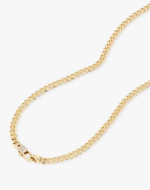 Julian Pavé Lock Necklace 5mm