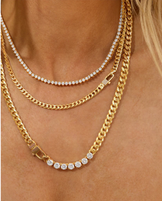 Julian Pavé Lock Necklace 5mm