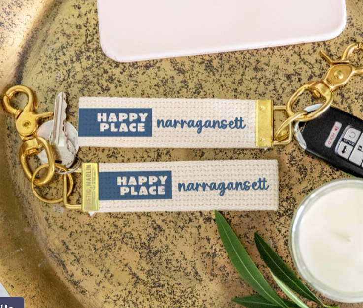 Happy Place Narragansett Keychain