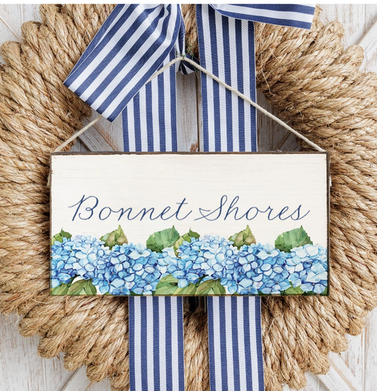 Bonnet Shores Hydrangea Bloom Twine Sign