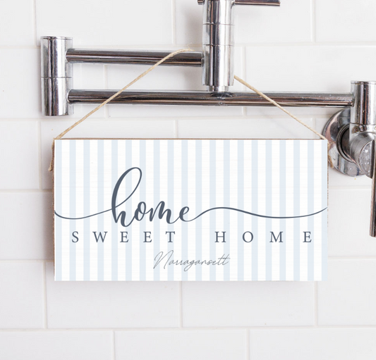 Home Sweet Home Striped Narragansett Twine Sign
