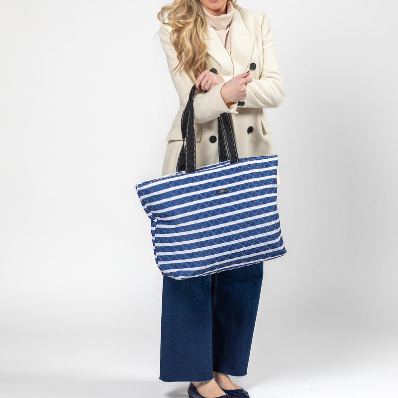 Plus 1 Quilted Foldable Travel Bag - Nantucket Navy