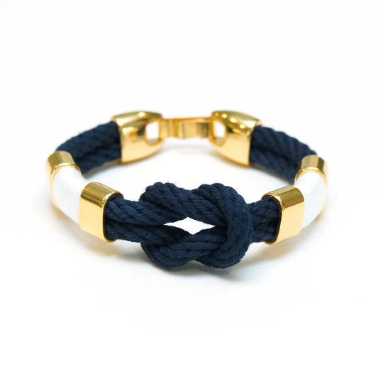 Starboard Bracelet - Navy/White/Gold