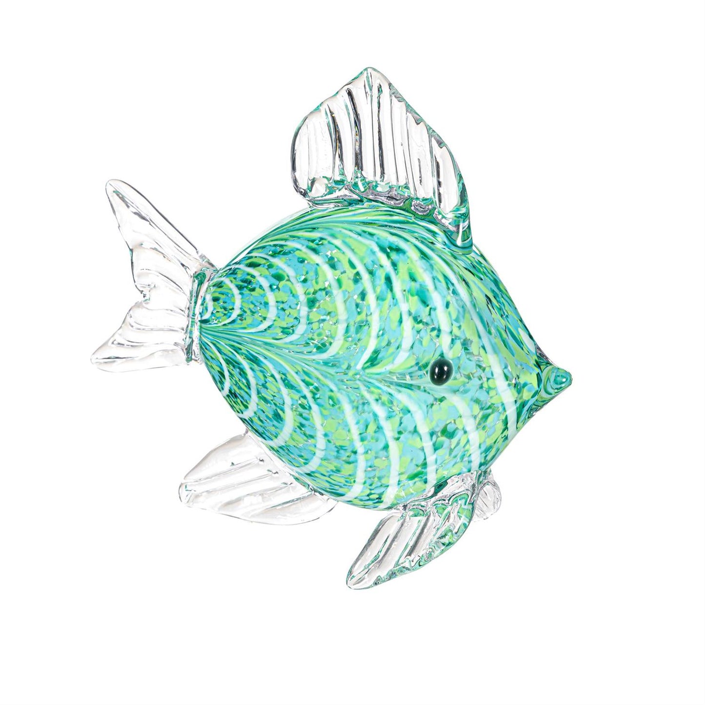 Blue Coastal Table Decor Glass Fish