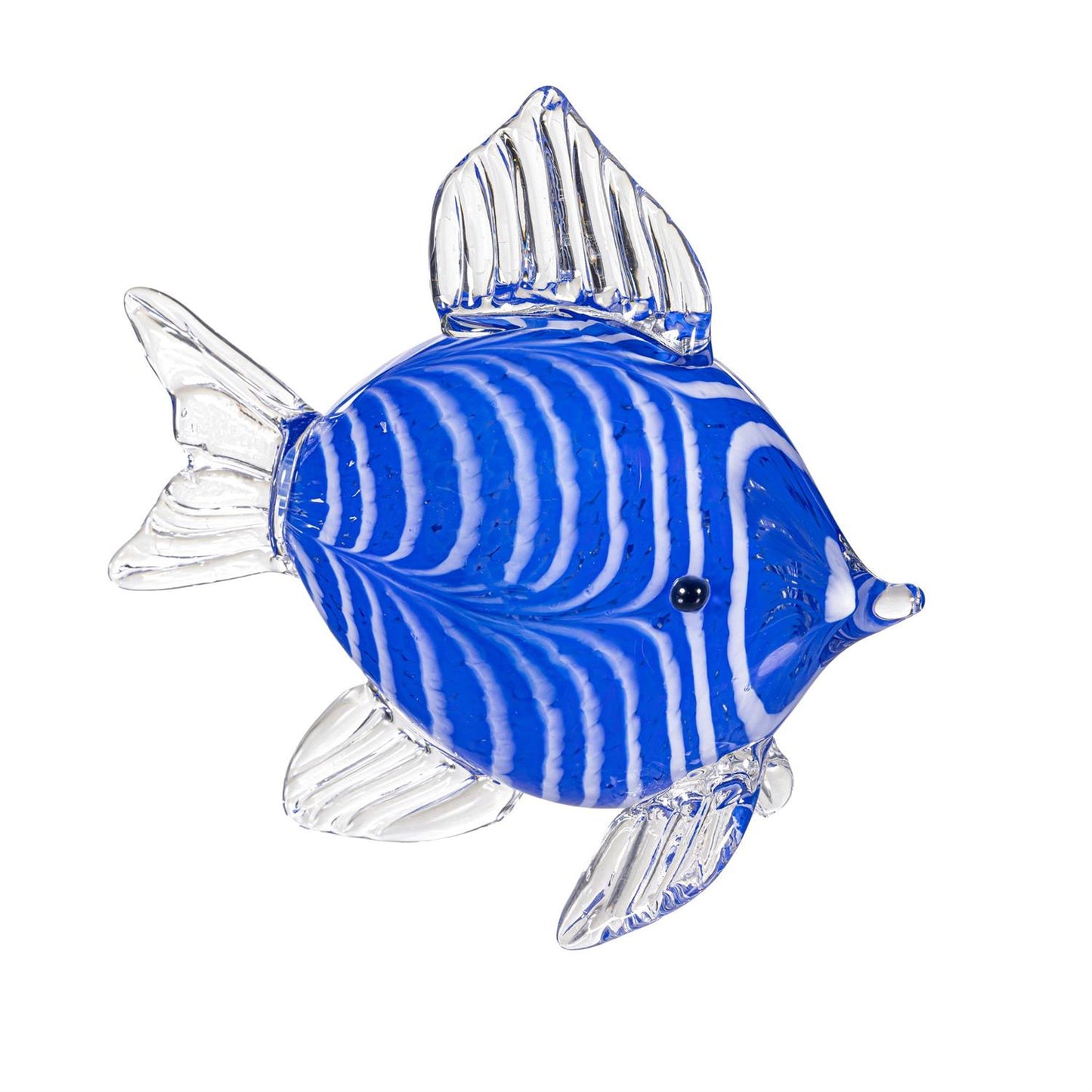 Blue Coastal Table Decor Glass Fish