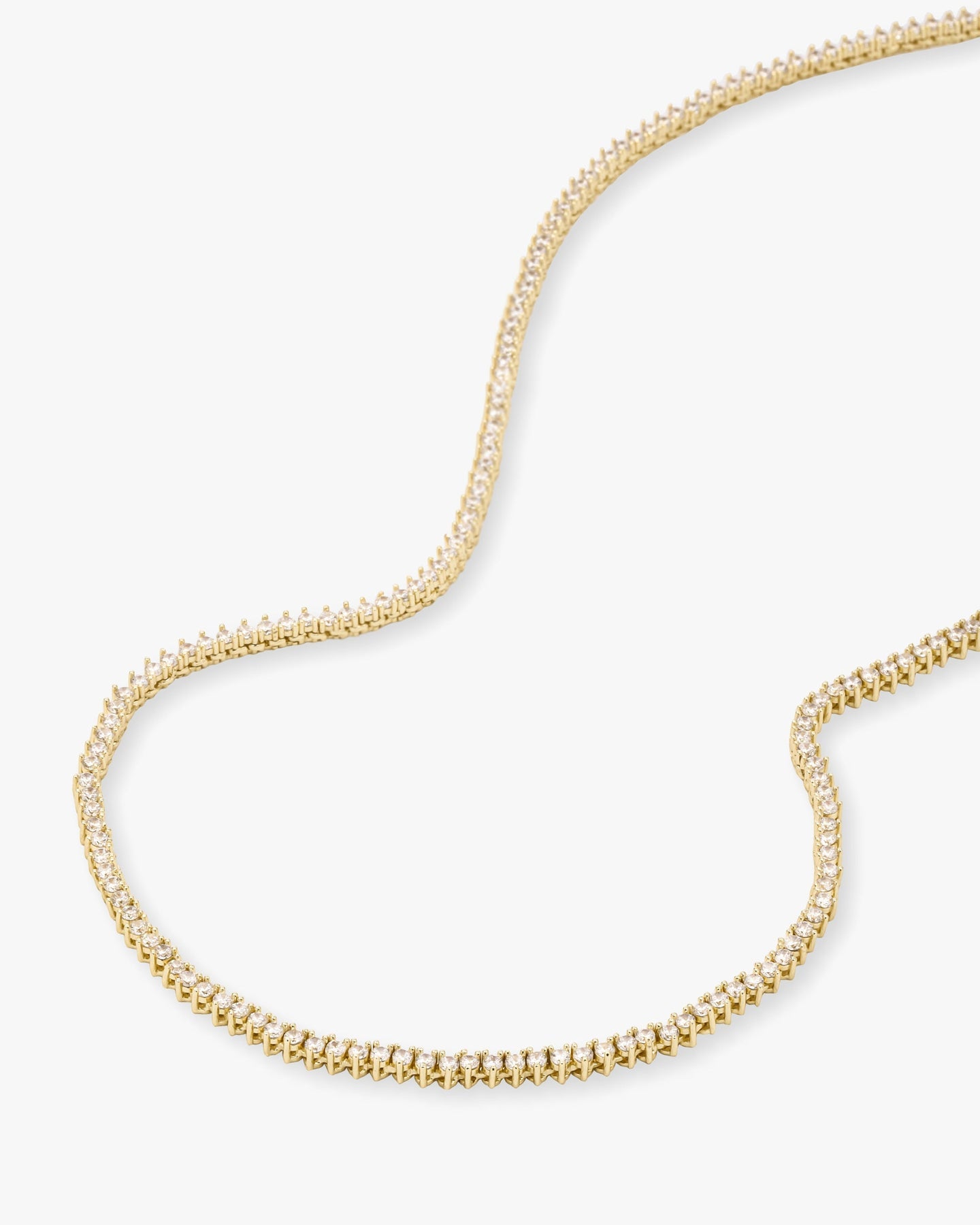 Baby Not Your Basic Tennis Necklace 16" Gold