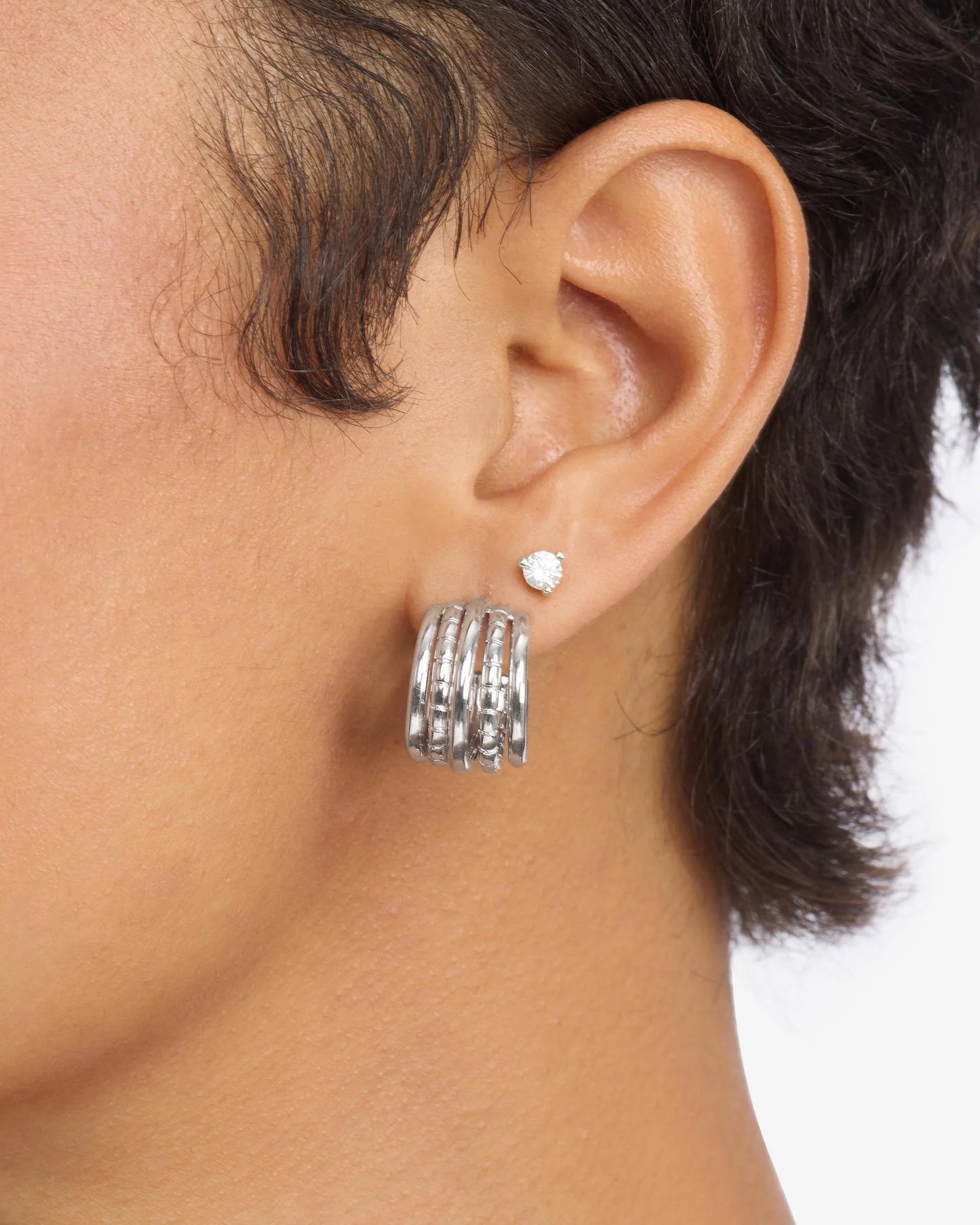 Talon 5 Row Hoops - Silver