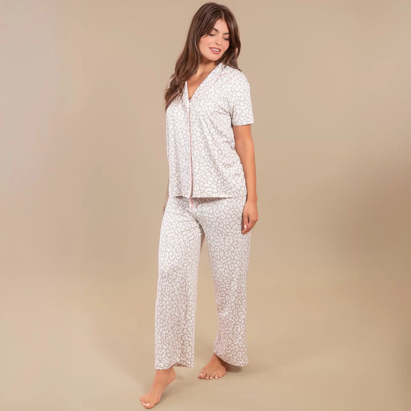 Taupe Leopard Women's Pajama Pants