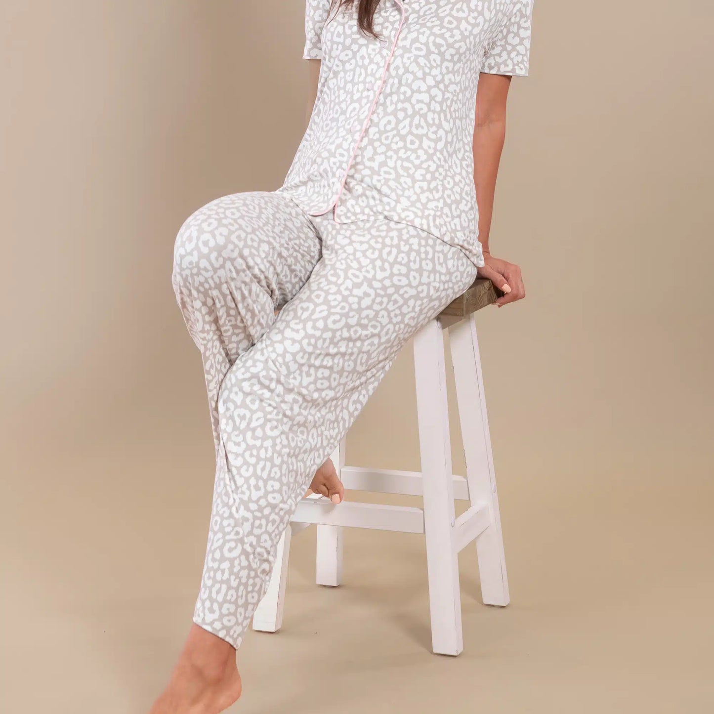 Taupe Leopard Women's Pajama Pants