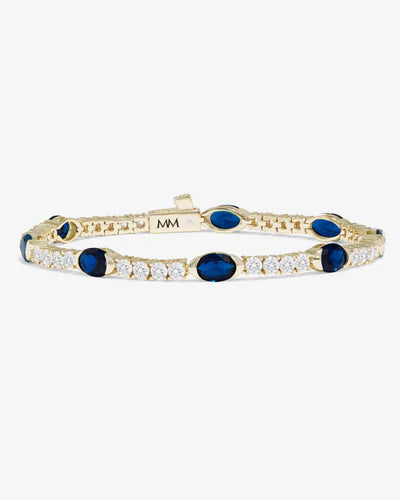 The Maven Tennis Bracelet - Sapphire Gold