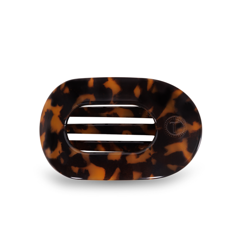 Tortoise Medium Flat Round Hair Clip