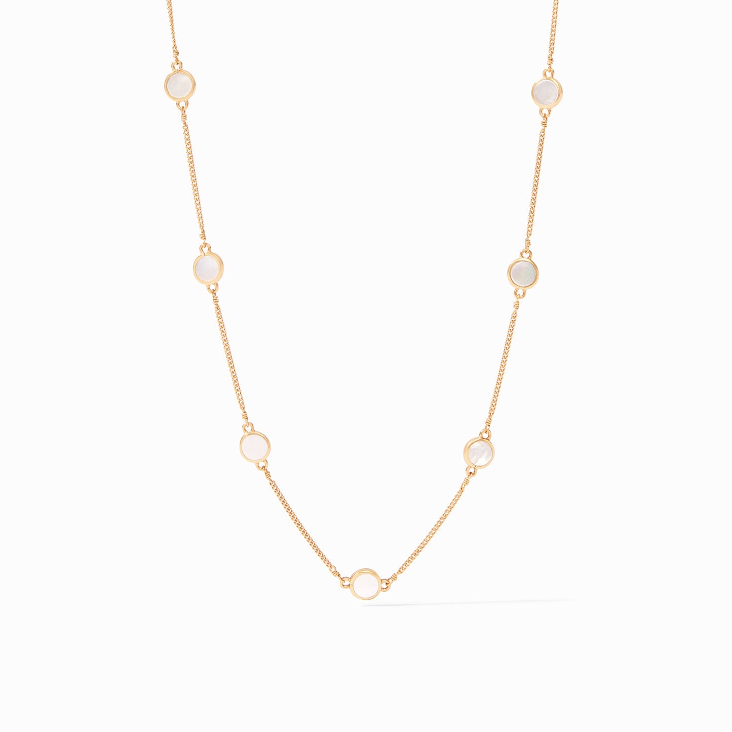 Valencia Delicate Station Necklace Mother of Pearl