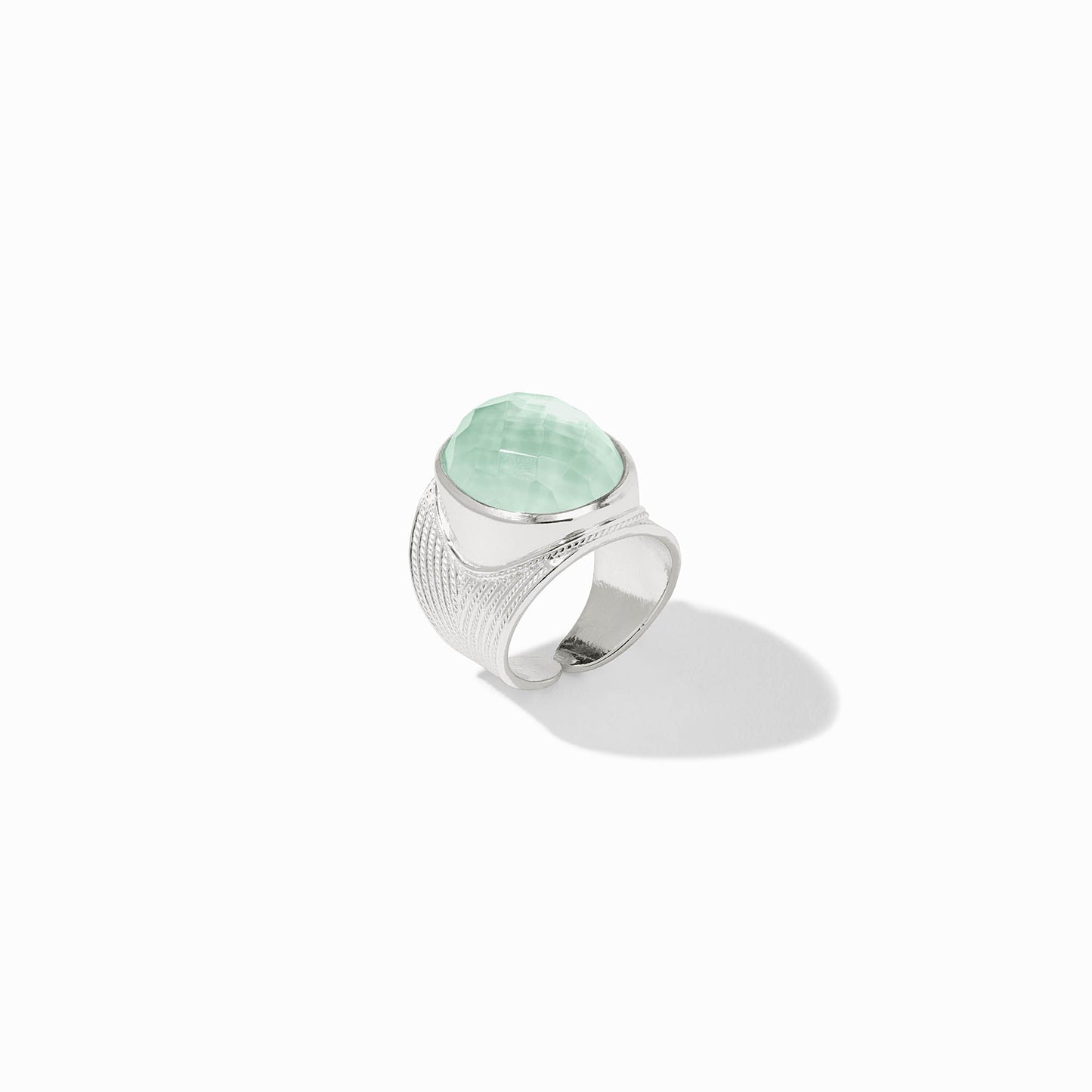 Verona Statement Ring Silver - Iridescent Aquamarine Blue