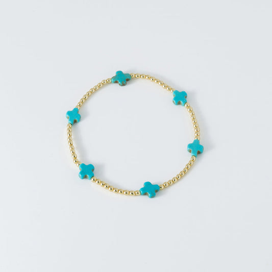 Island Girl Cross Bracelet - Turquoise