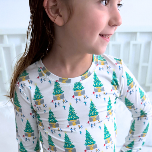 Ice Skating at Christmas Two-Piece Pajama Set