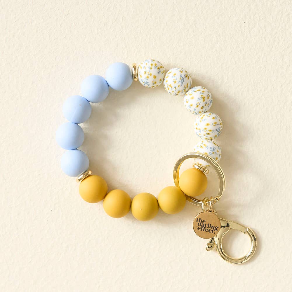 Hands-Free Silicone Bead Keychain Wristlet-Country Cottage