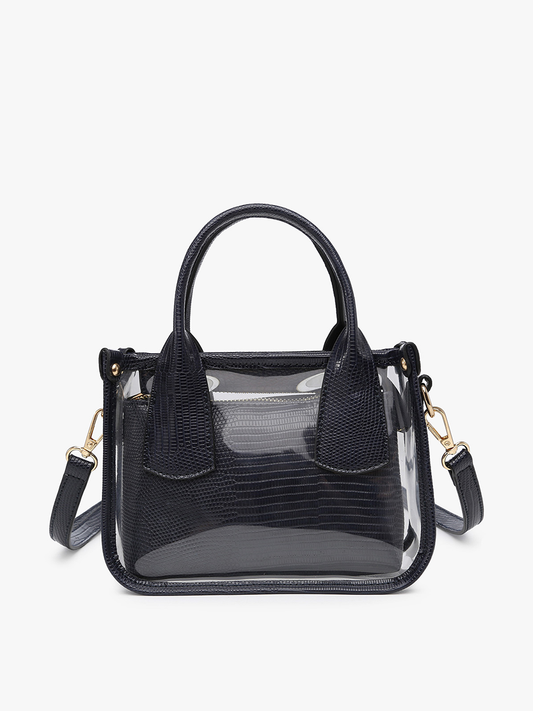Stacey Clear Satchel Bag - Navy