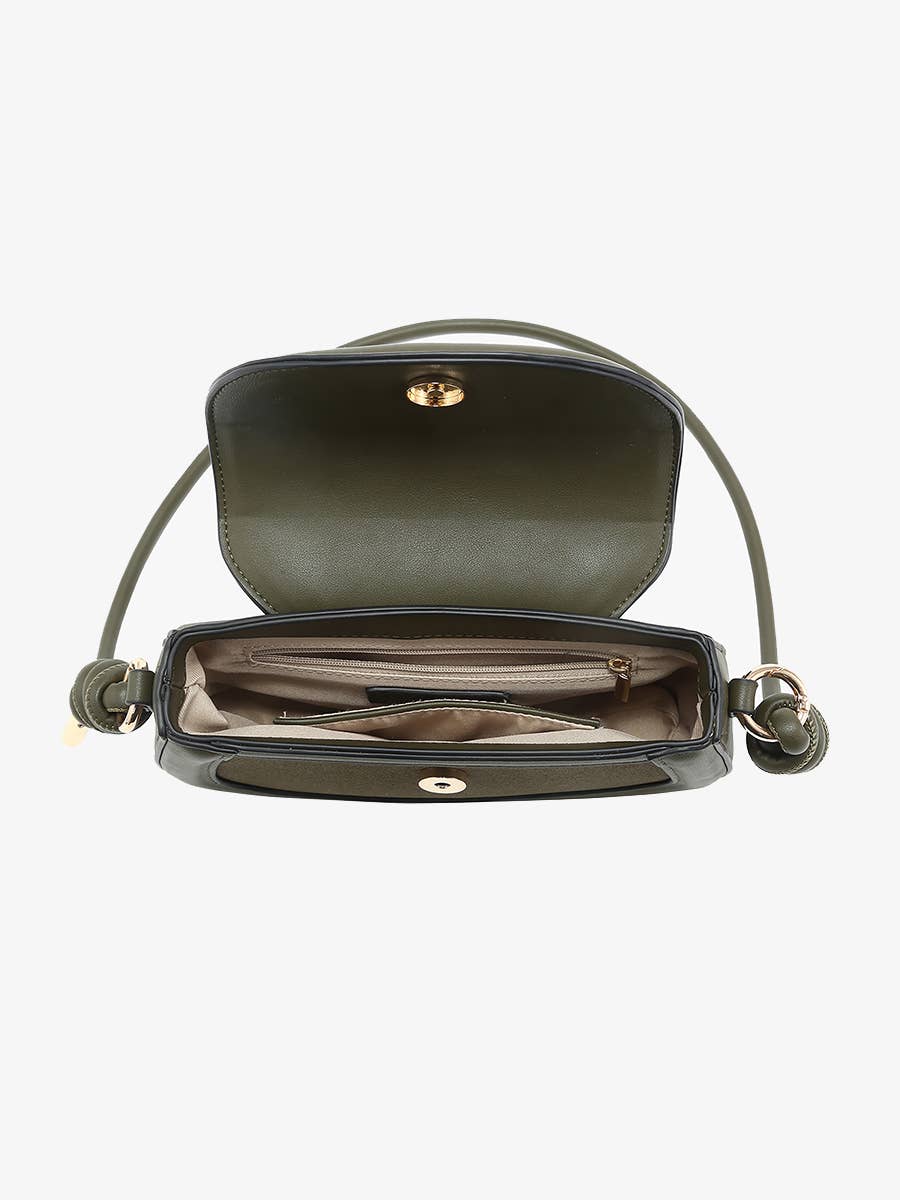Marina Suede Crossbody Bag w/ Vegan Leather Trim | M2786
