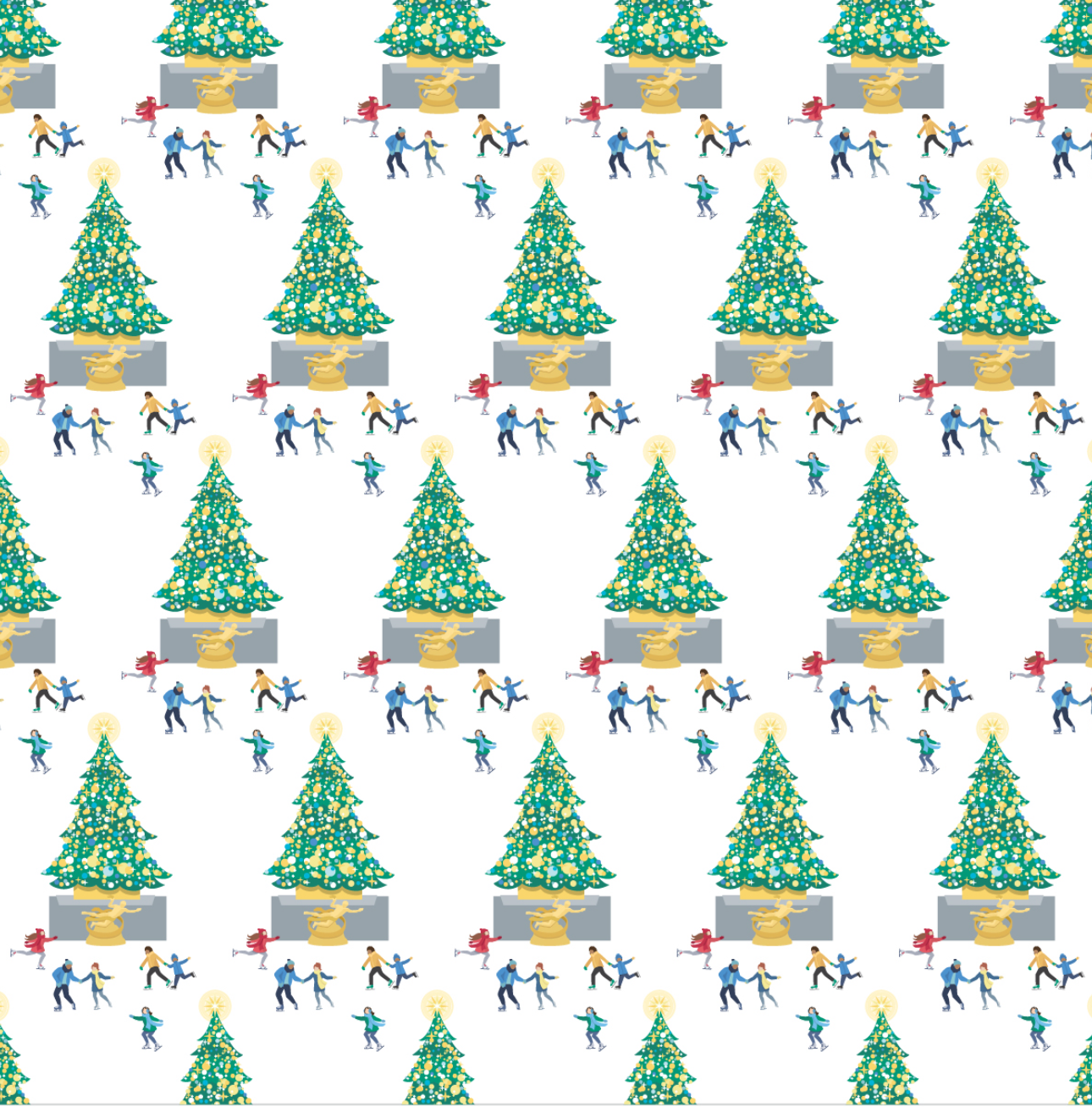 Ice Skating at Christmas Two-Piece Pajama Set