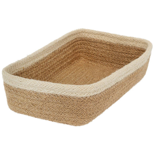 9.5" Natural Jute Guest Towel Napkin Caddy