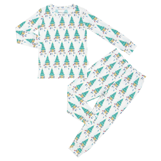 Ice Skating at Christmas Two-Piece Pajama Set