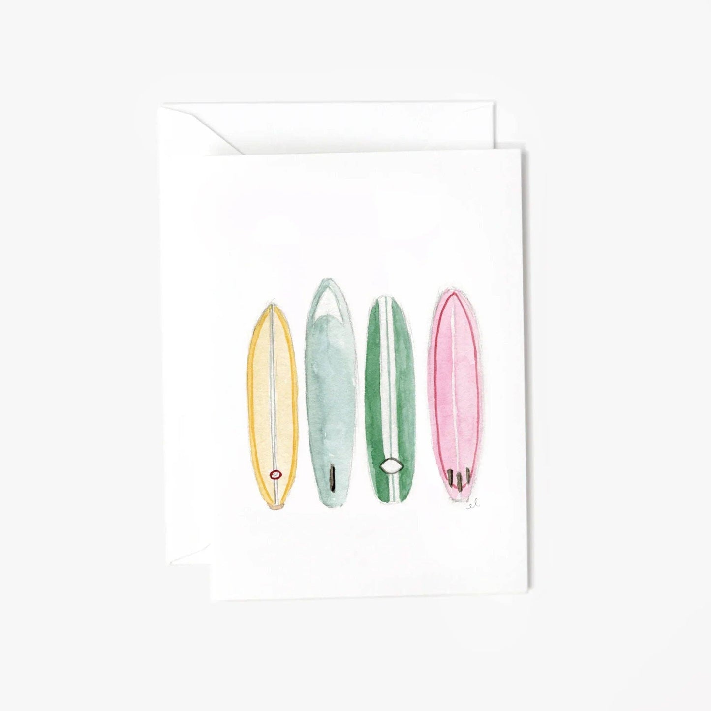 Surfboards tropical mini enclosure notecard
