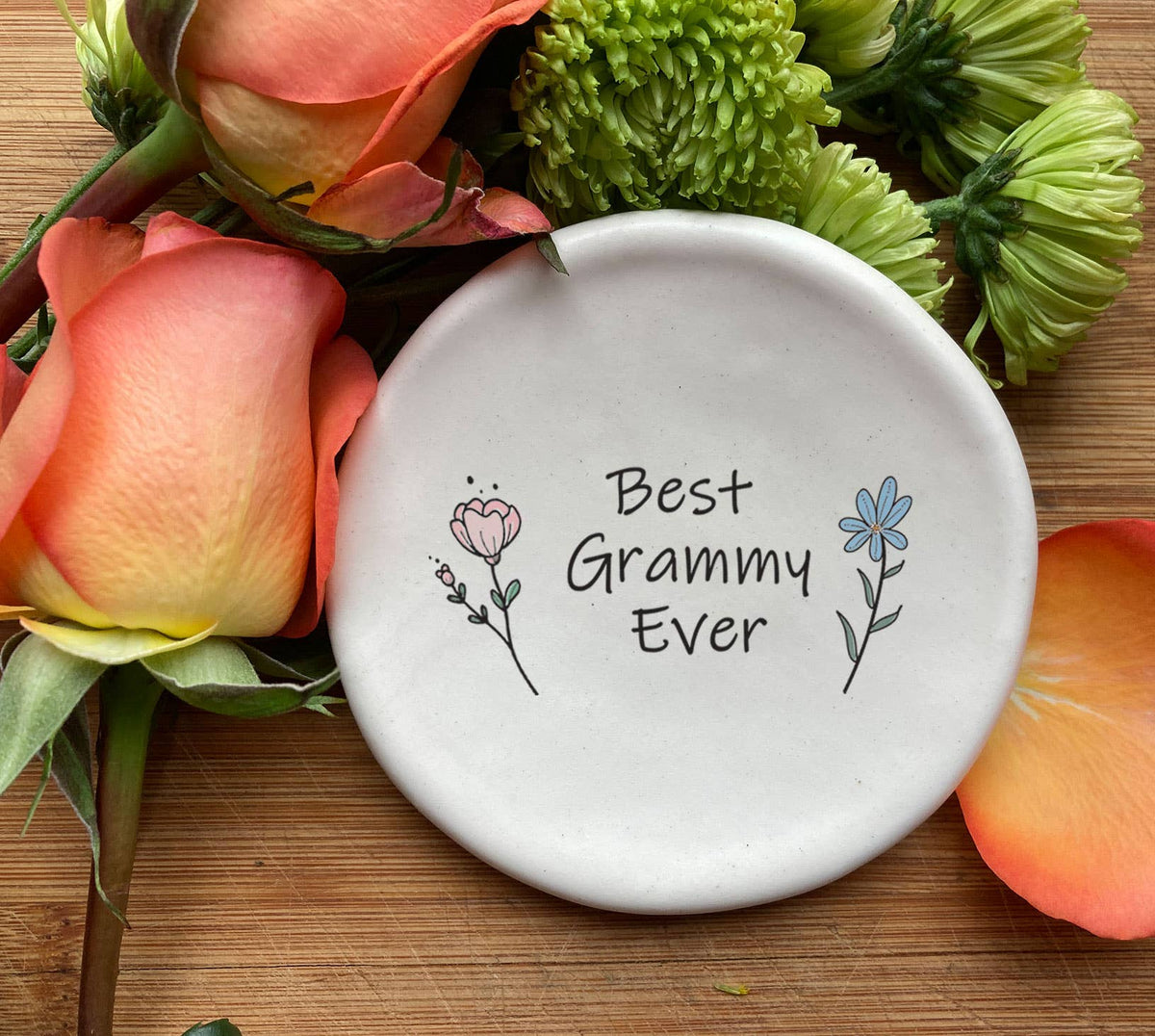 "Best Grammy Ever" Handmade Ceramic Grandparent Dish.