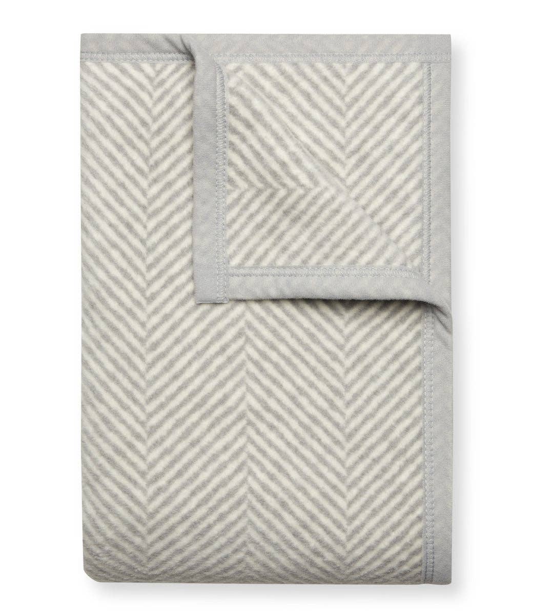 Harborview Herringbone Light Grey Blanket