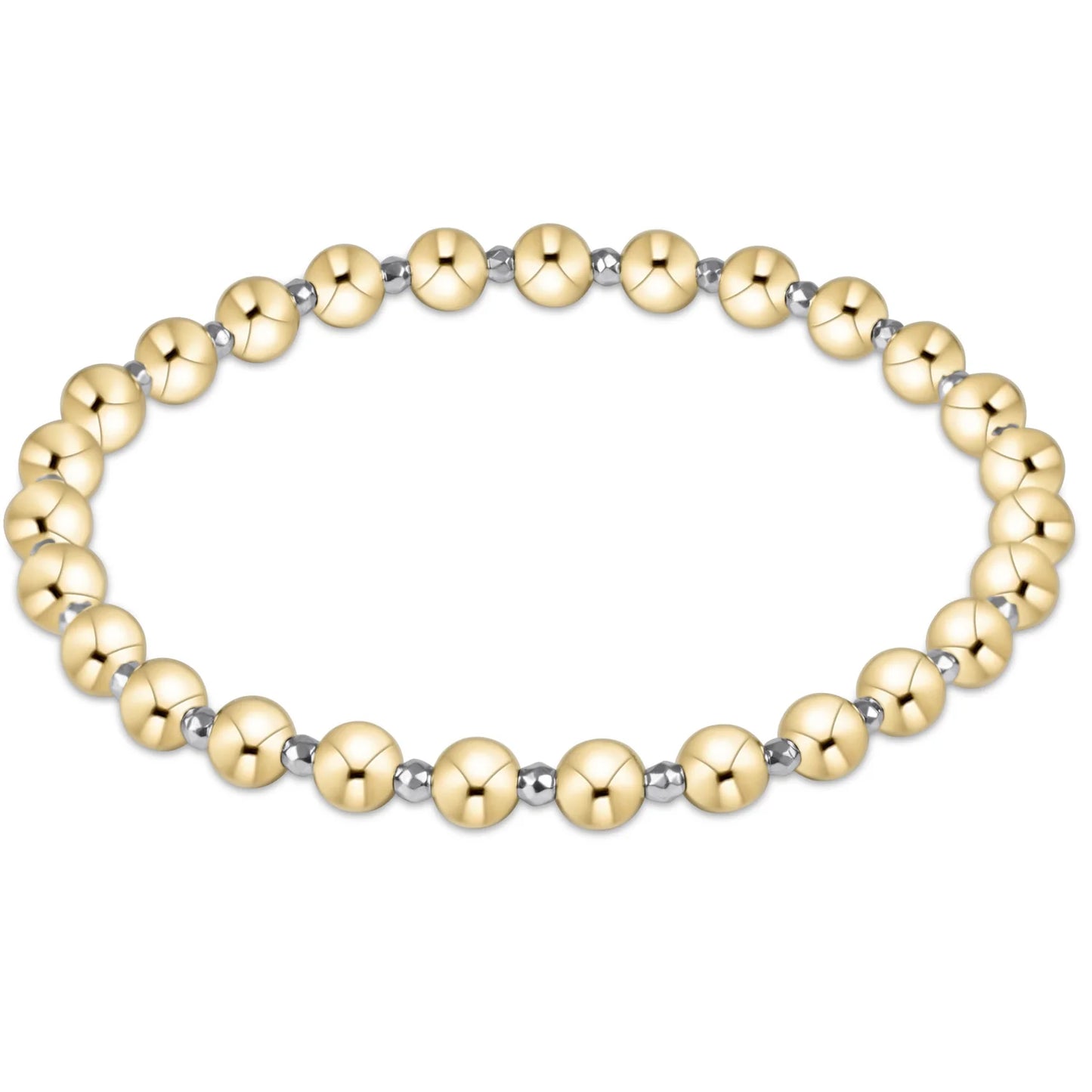 Bright Silver Faceted Hematite Grateful Pattern 5mm Bead Bracelet