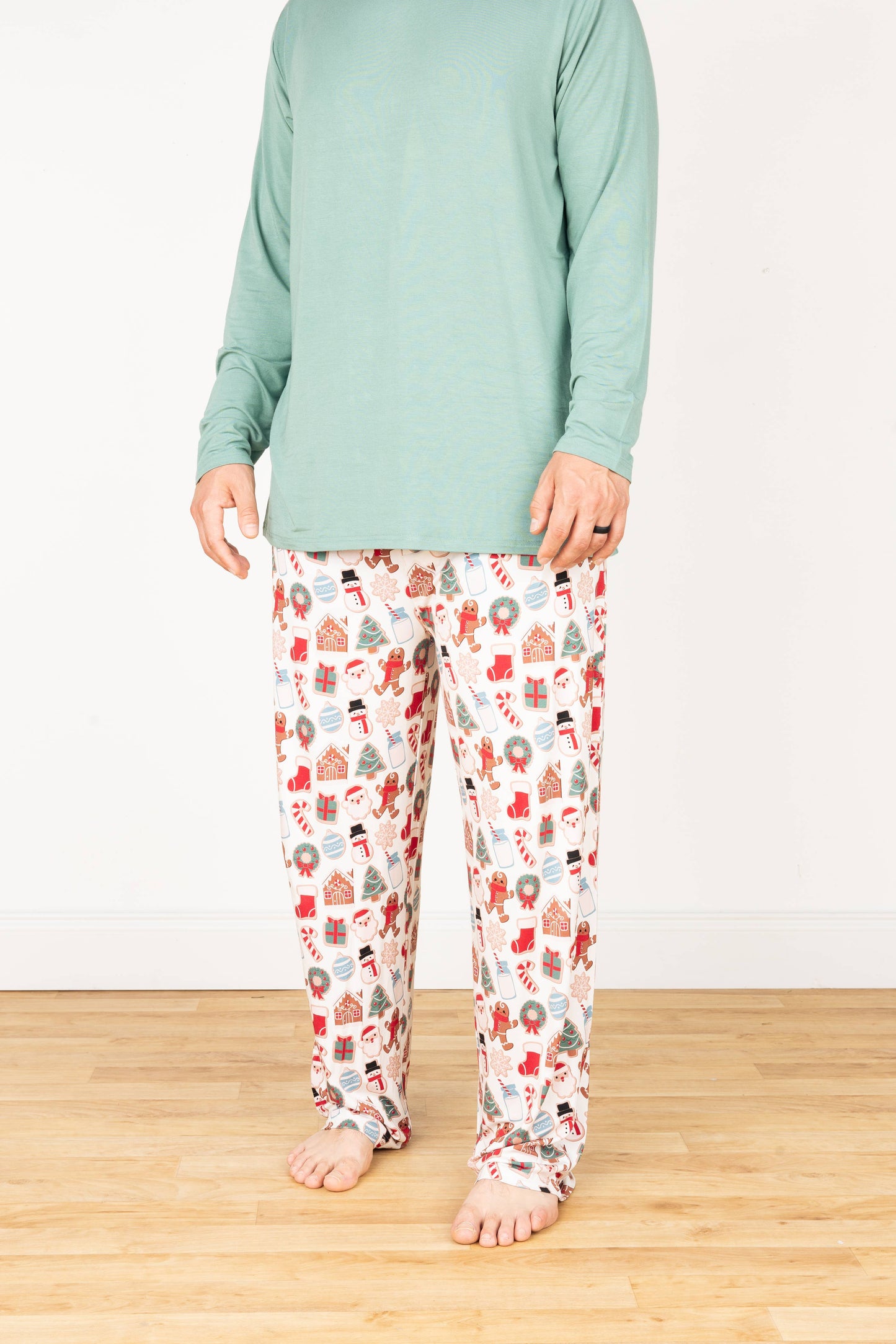 Milk and Cookies Christmas Adult Bamboo Pajamas Lounge Pants