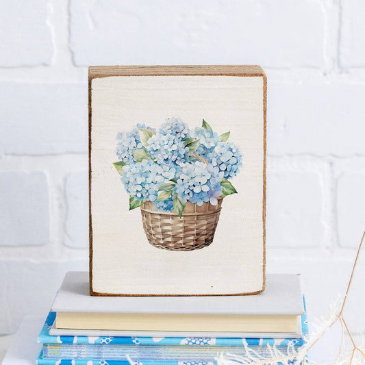 Hydrangea Basket Block Sign